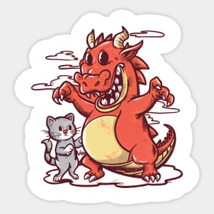 Kung Fu Dragon Fumble, Chinese Cartoon Style Sticker